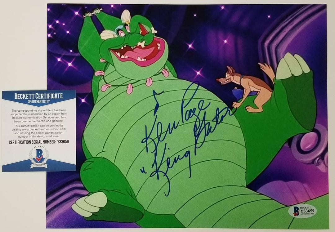 Ken Page signed All Dogs go to Heaven 8x10 Photo #1 King Gator Voice ~ BAS COA