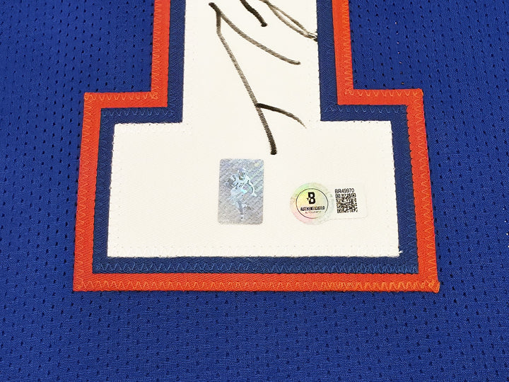 Florida Gators Percy Harvin Autographed Signed Blue Jersey Beckett BAS QR