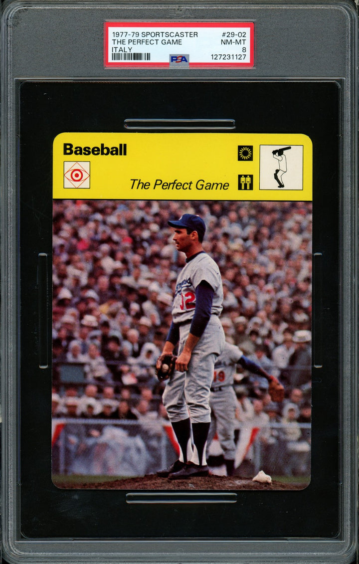 Sandy Koufax 1977-79 Sportscaster Card 29-02 Dodgers PSA 8 The PG #127231127