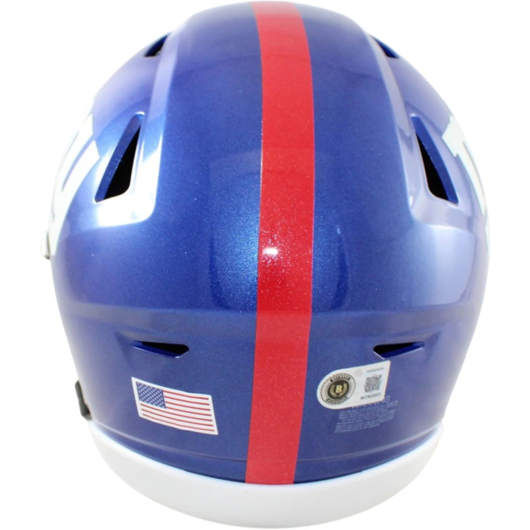 Phil Simms Autographed New York Giants Mid-Size Midi Helmet Beckett WIT 58522
