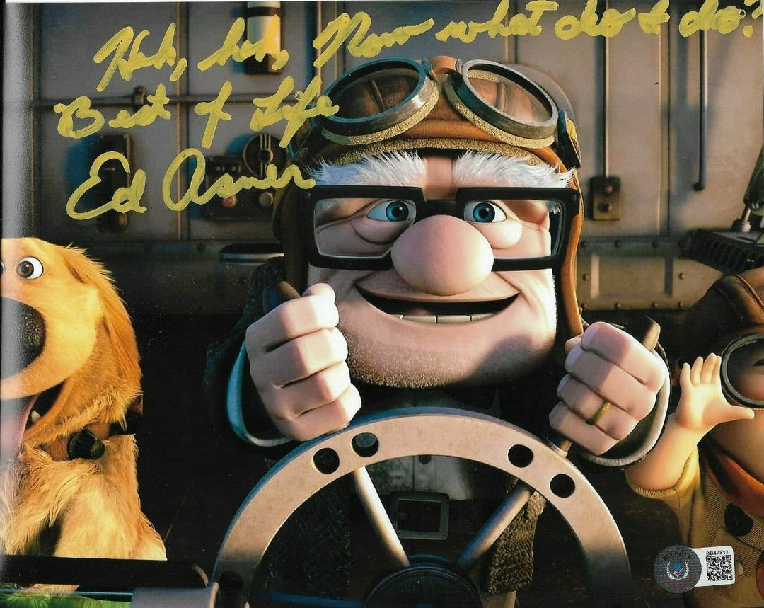 ED ASNER SIGNED AUTOGRAPHED UP 8x10 PHOTO DISNEY CARL ELF GARGOYLES HUDSON BAS D