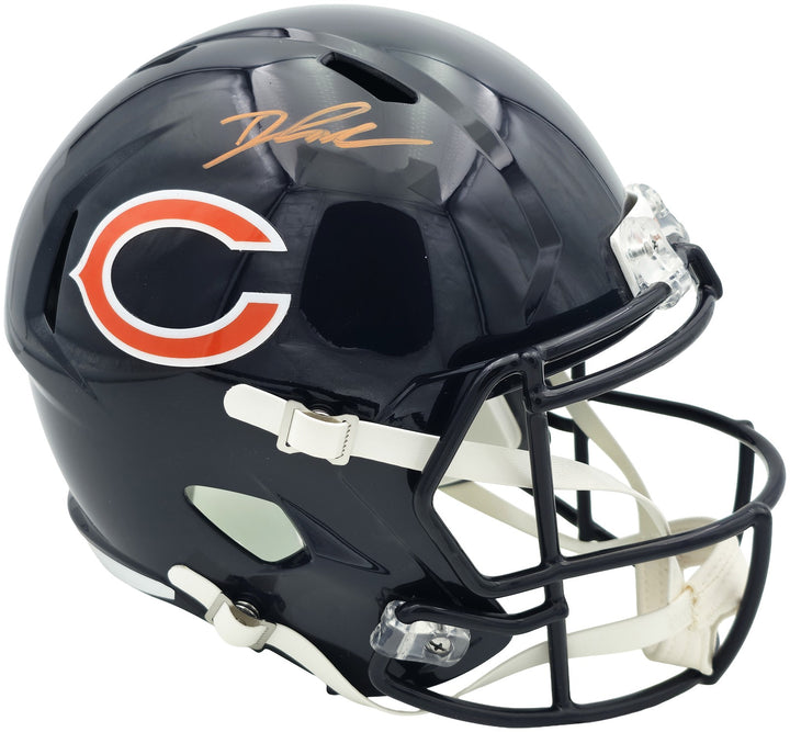 D'Andre Swift Signed Bears Blue Full Size Speed Replica Helmet Beckett Witness
