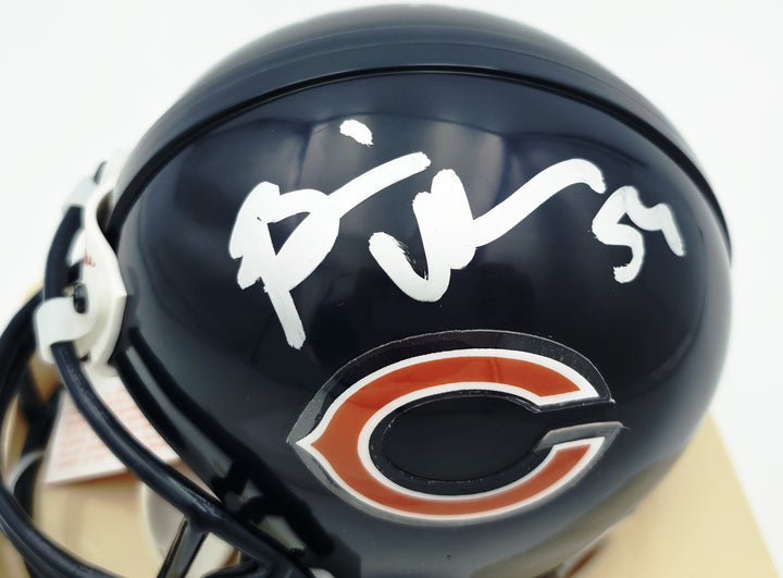 Brian Urlacher & Dan Hampton Signed Bears Blue Mini Helmet Beckett Witness