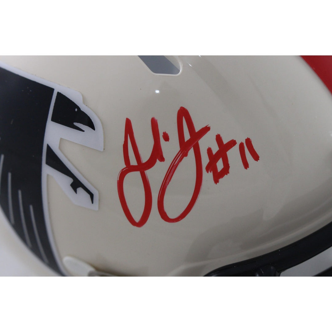Julio Jones Autographed Atlanta Falcons Retro Mini Helmet Beckett Witness 56446