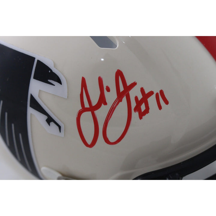 Julio Jones Autographed Atlanta Falcons Retro Mini Helmet Beckett Witness 56446