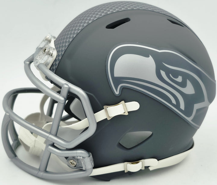 Zach Charbonnet Signed Seattle Seahawks Slate Silver Speed Mini Helmet MCS Holo