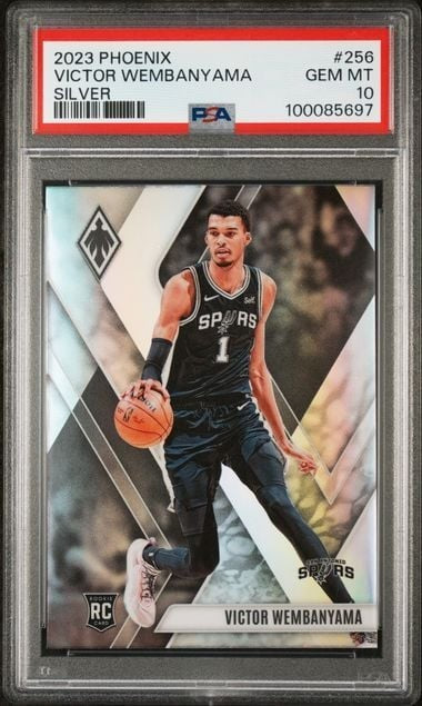 Graded 2023 Panini Phoenix Victor Wembanyama #256 Silver Rookie RC Card PSA 10