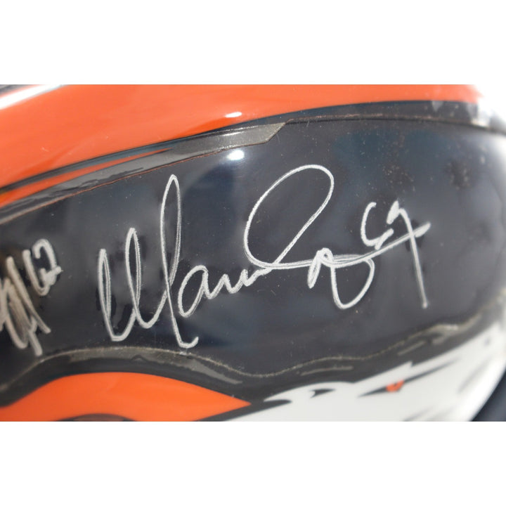 Tom Nalen Mark Schlereth +4 Signed Denver Broncos VSR4 Mini Helmet Beckett 55422
