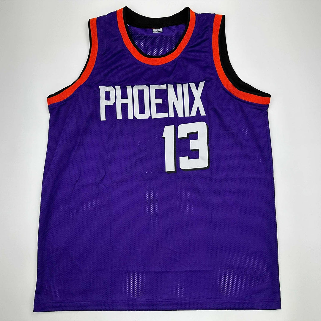 Autographed/Signed Steve Nash Phoenix Purple Jersey Beckett BAS COA
