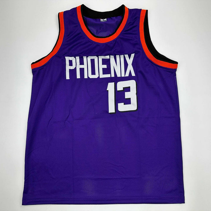 Autographed/Signed Steve Nash Phoenix Purple Jersey Beckett BAS COA