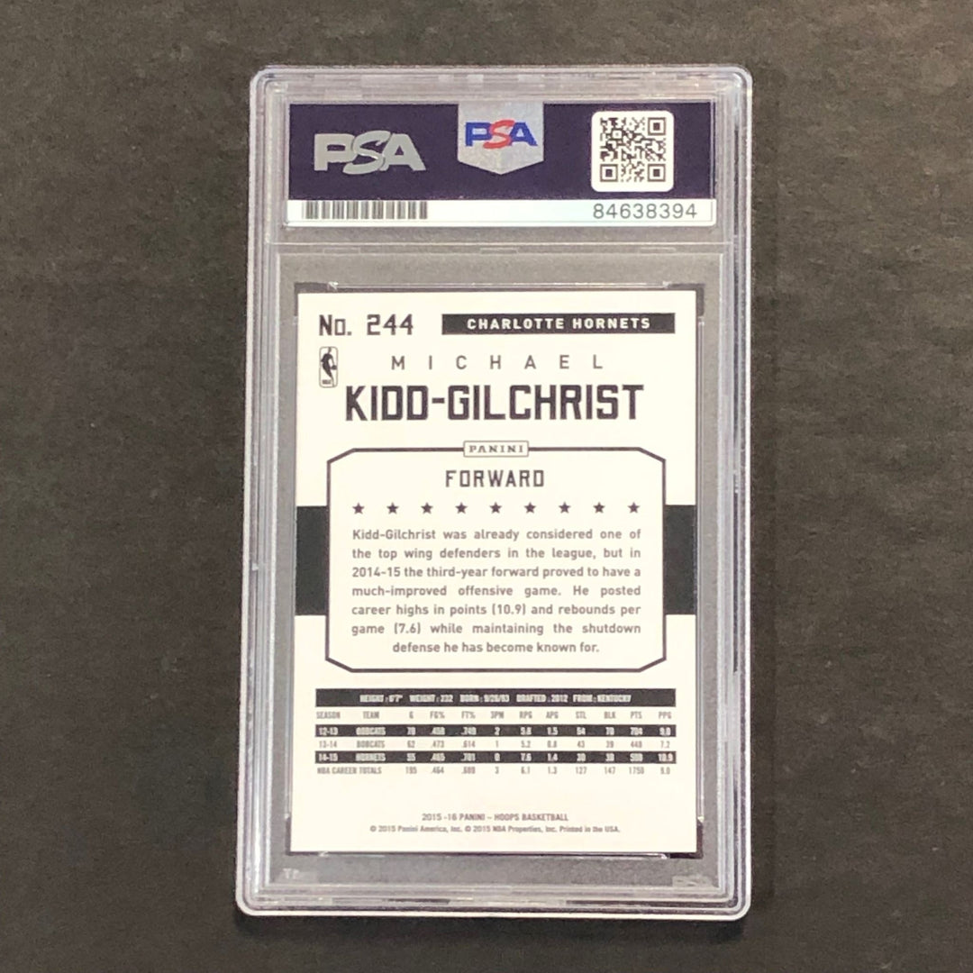 2015-16 NBA Hoops #244 Michael Kidd-Gilchrist Signed Card AUTO PSA Slabbed Horne