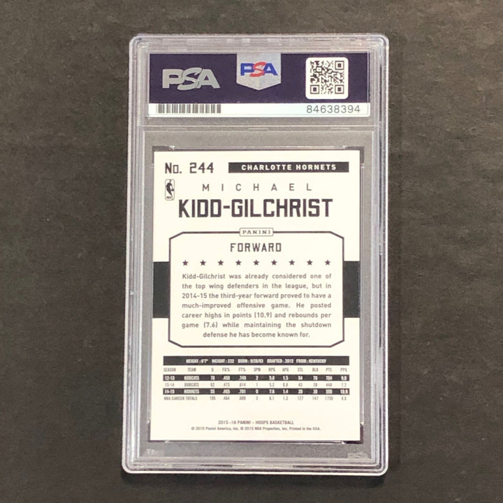 2015-16 NBA Hoops #244 Michael Kidd-Gilchrist Signed Card AUTO PSA Slabbed Horne