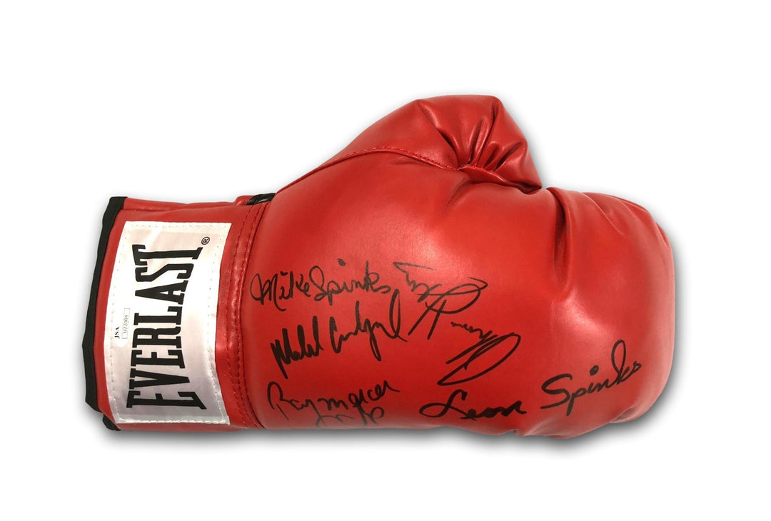 Boxing Legends Multi Signed Glove Hearns Spinks Carbajal Mercer Autograph JSA