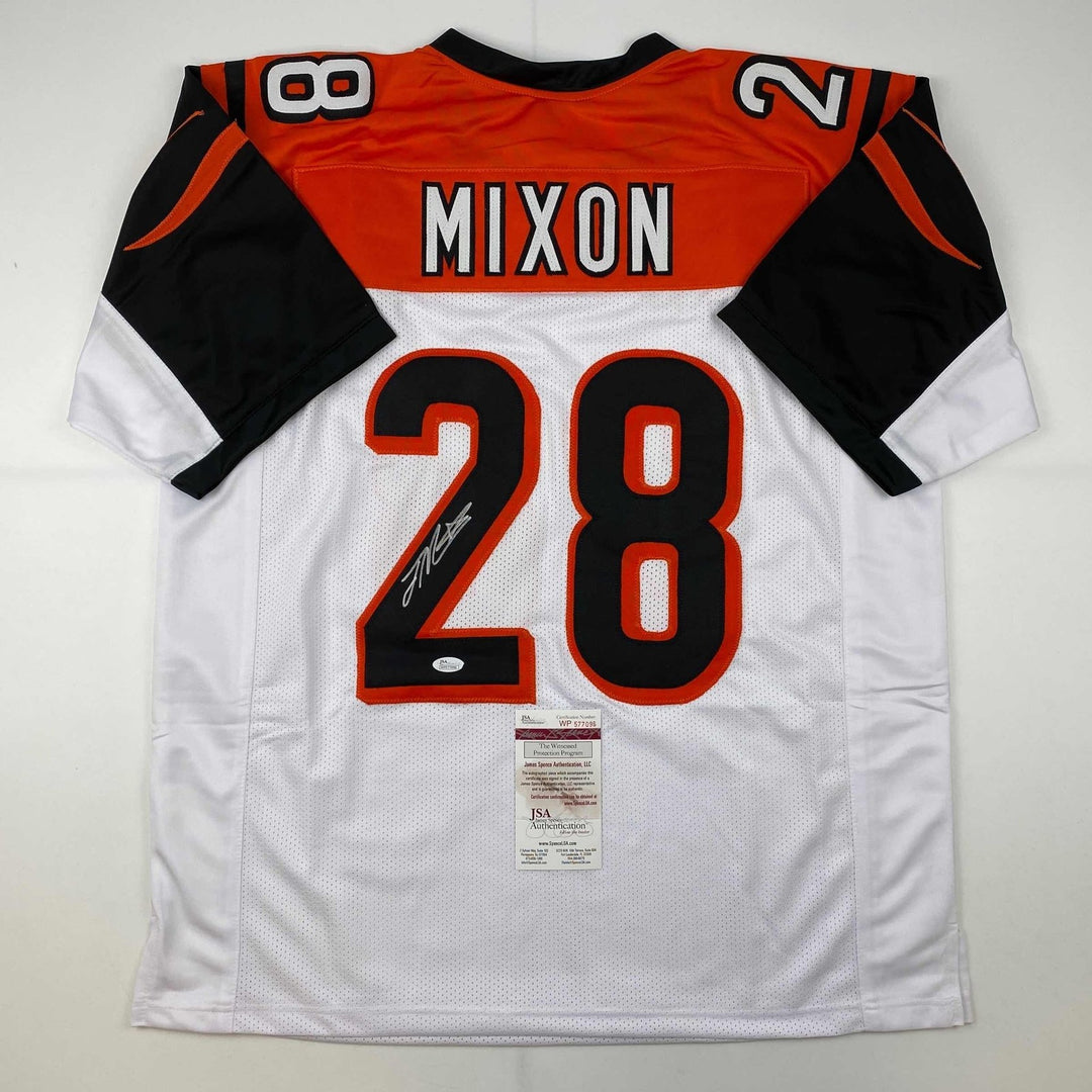 Autographed/Signed Joe Mixon Cincinnati White Football Jersey JSA COA