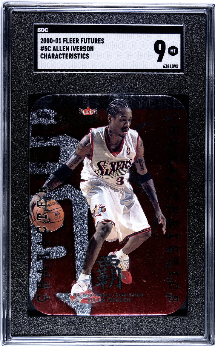 Allen Iverson 2000-01 Fleer Futures Characterristics Card #5C- SGC Graded 9 Mint