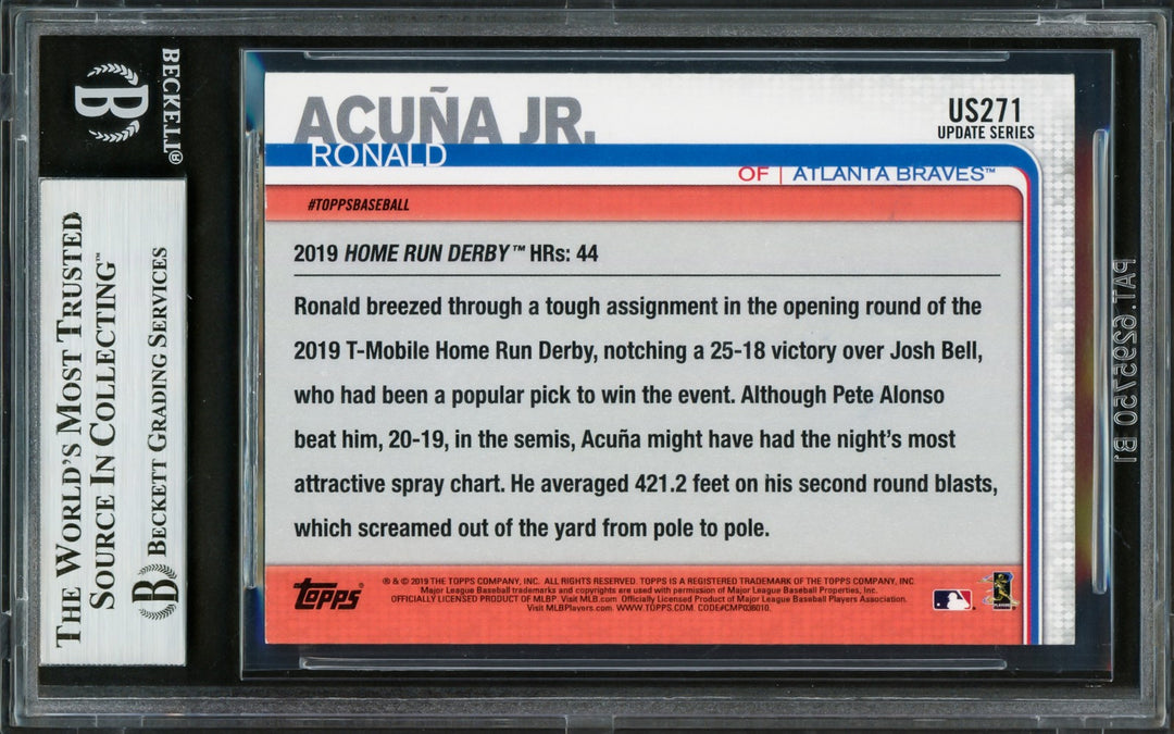 Ronald Acuna Jr. Signed 2019 Topps Update Card US271 Braves Beckett #16710544