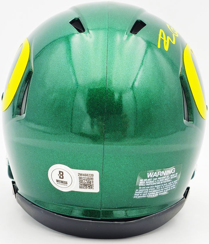Dillon Gabriel Signed Oregon Ducks Green Speed Mini Helmet Beckett Wit