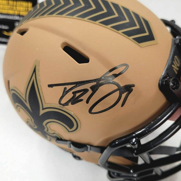 Drew Brees signed New Orleans Saints Salute to Service Mini Helmet autograph JSA