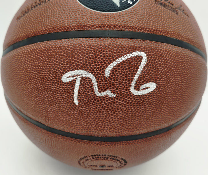 Kevin Garnett Signed Composite Leather Logo Basketball Timberwolves BAS Witness
