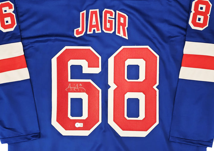 New York Rangers Jaromir Jagr Signed Blue, Red & White Jersey Beckett Wit