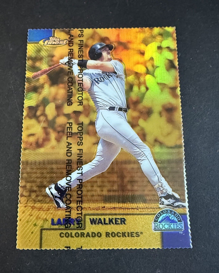 1999 Topps Finest Larry Walker #205 Gold Refractor 080/100 Mint  HOF Rockies