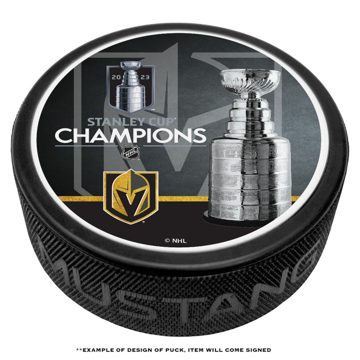 Logan Thompson Autographed Stanley Cup Vegas Golden Knights Hockey Puck COA IGM