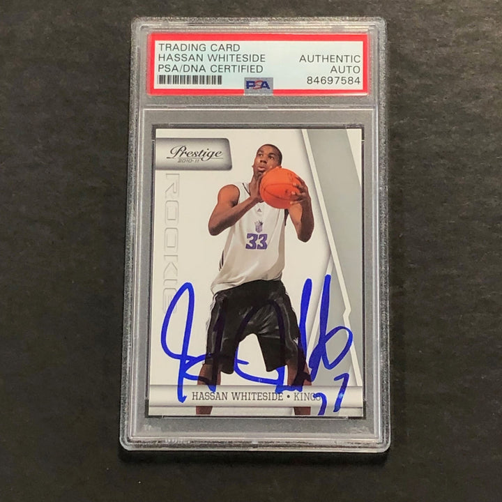 2010-11 Panini Prestige #183 Hassan Whiteside Signed Card AUTO PSA Slabbed RC Ki
