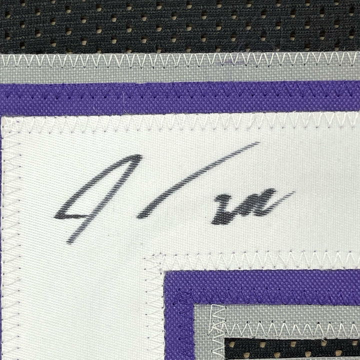 FRAMED Signed JASON WILLIAMS 35x39 Sacramento Black Jersey PSA COA
