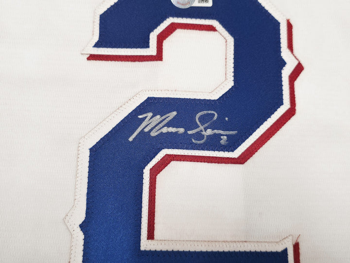 Rangers Marcus Semien Signed White Nike Jersey Size L "23 WS Champs" Beckett Wit