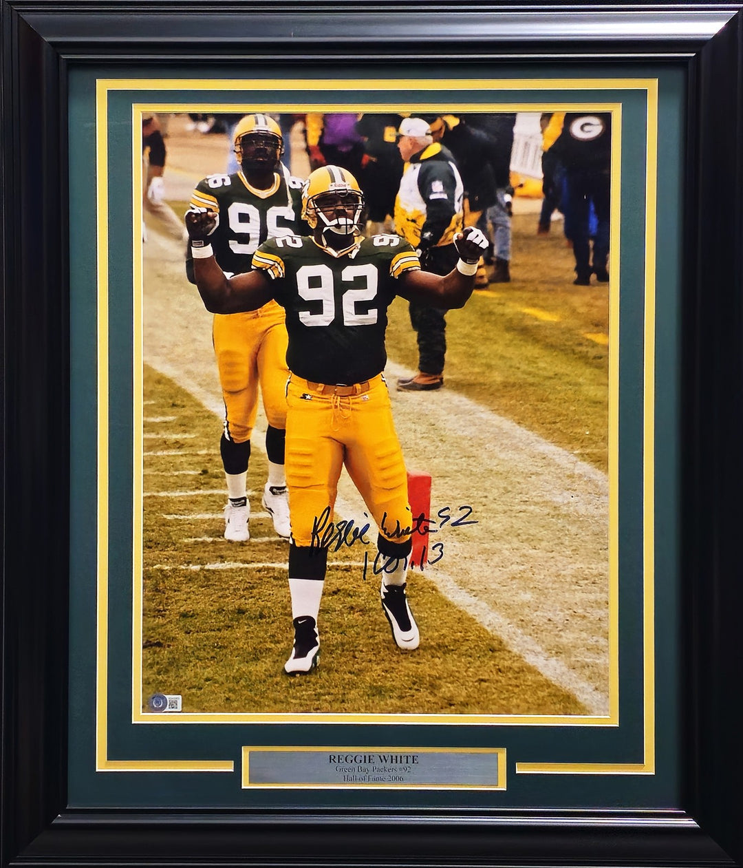 Reggie White Signed Framed 16x20 Photo Green Bay Packers Beckett #AD43563