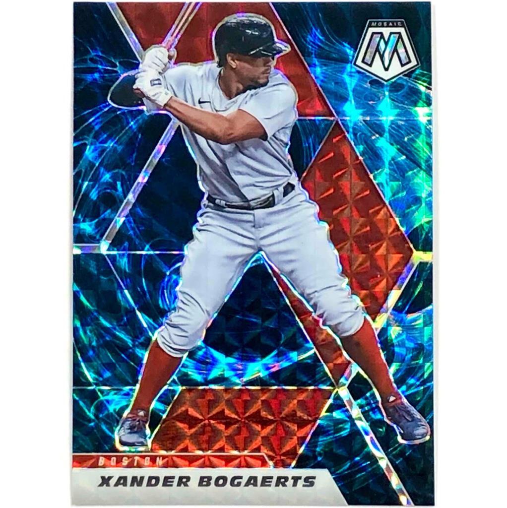 2021 Panini Mosaic #110 Xander Bogaerts SP Genesis Prizm Refractor SSP Red Sox