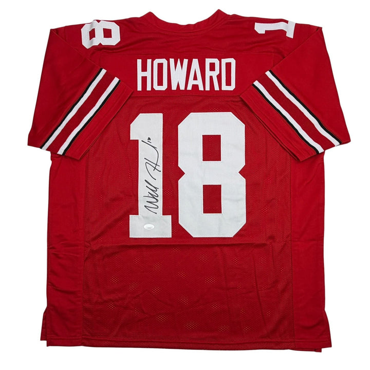 Autographed/Signed Will Howard Ohio State Red College Jersey JSA COA