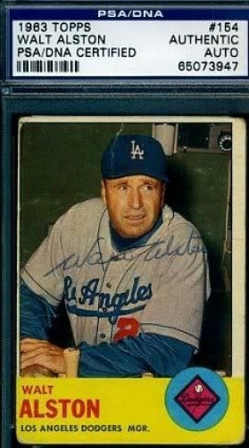 Walt Alston Signed Psa/dna 1963 Topps Autograph Authentic