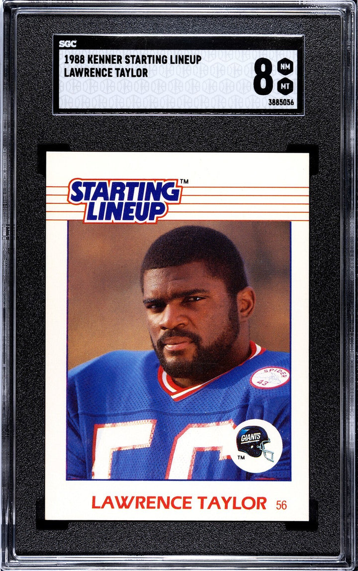 Lawrence Taylor 1988 Kenner Starting Lineup Card- SGC Graded 8 NM-MT