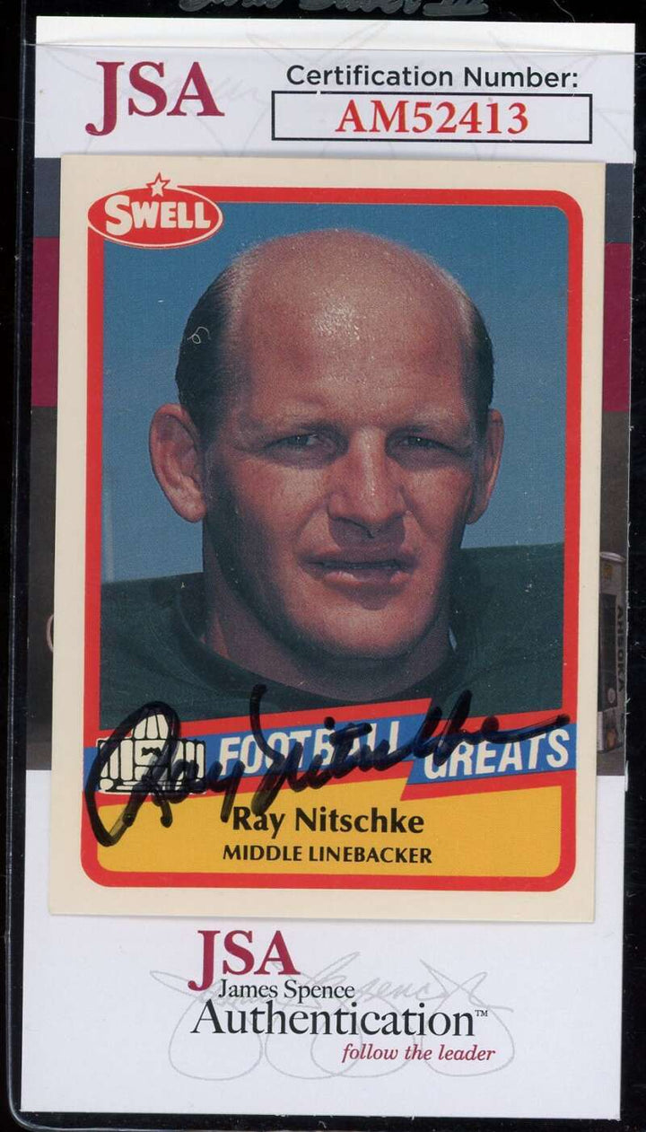 Ray Nitschke JSA Coa Signed 1989 Swell Greats Autograph