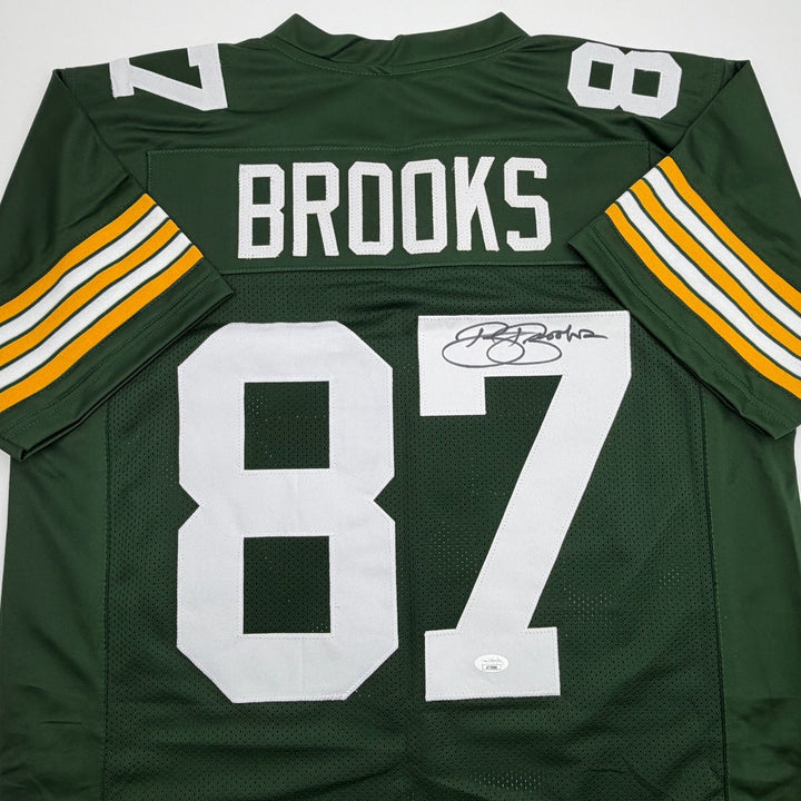 Autographed/Signed Robert Brooks Green Bay Green Football Jersey JSA COA