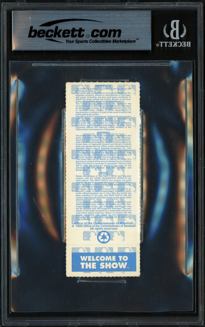 Ken Griffey Jr. Signed 1995 ALDS Game 4 Ticket Mariners Auto GM 10 Beckett