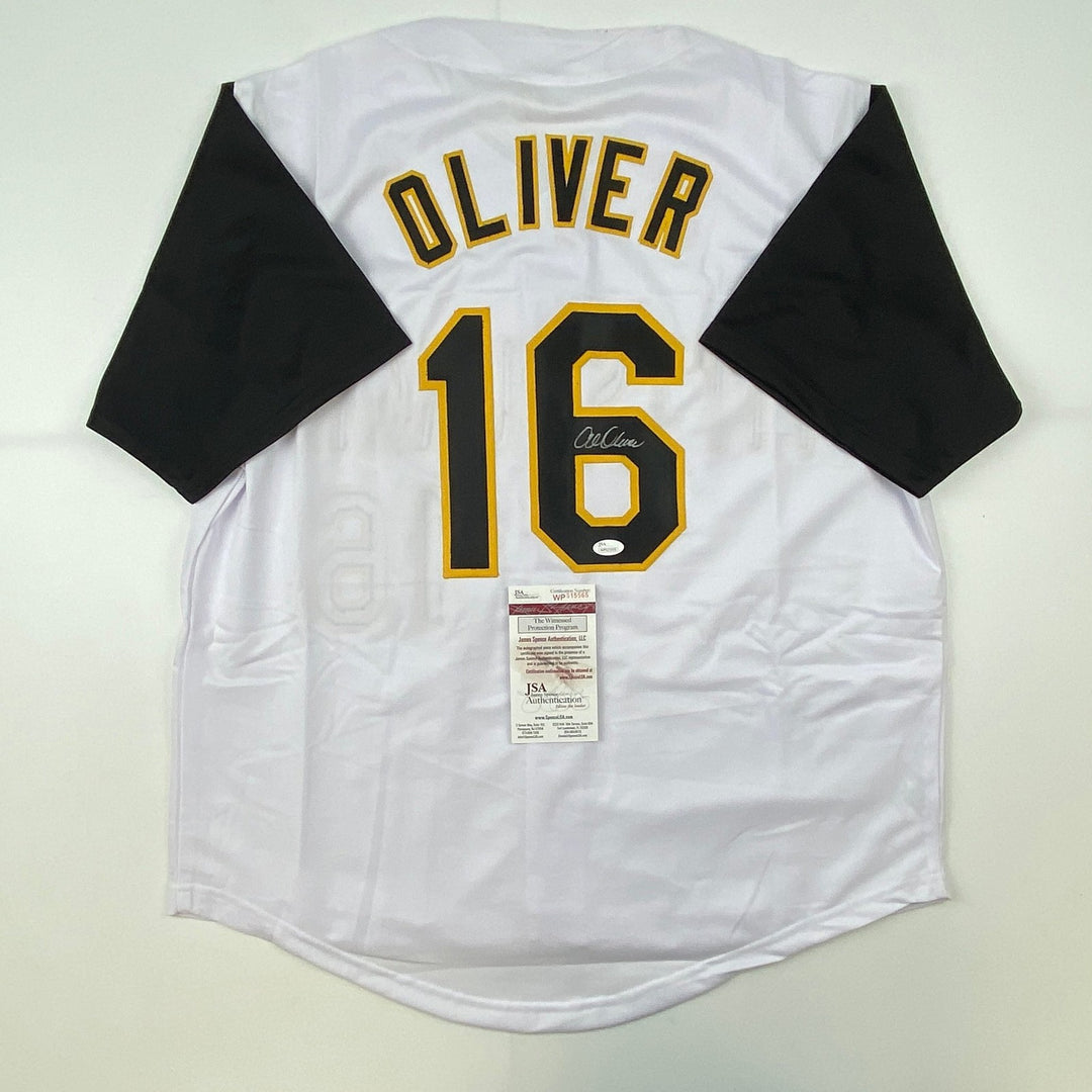 Autographed/Signed Al Oliver Pittsburgh Pirates White Jersey JSA COA