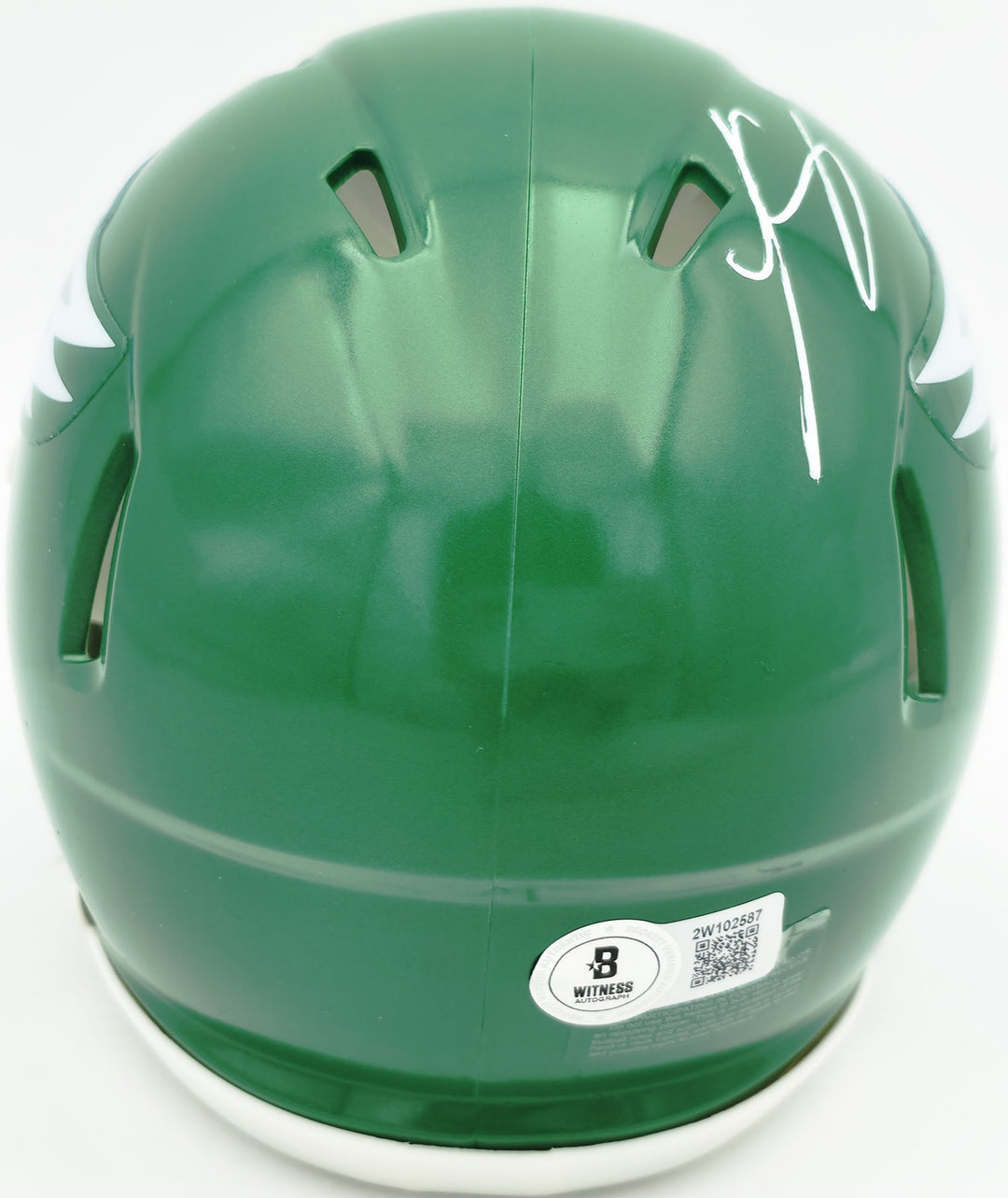 LeSean McCoy Auto Eagles Green 2023 Alternate Speed Mini Helmet Beckett Witness