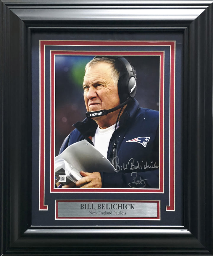 Bill Belichick Signed Framed 8x10 Photo Patriots "Pats" Beckett #AC76071