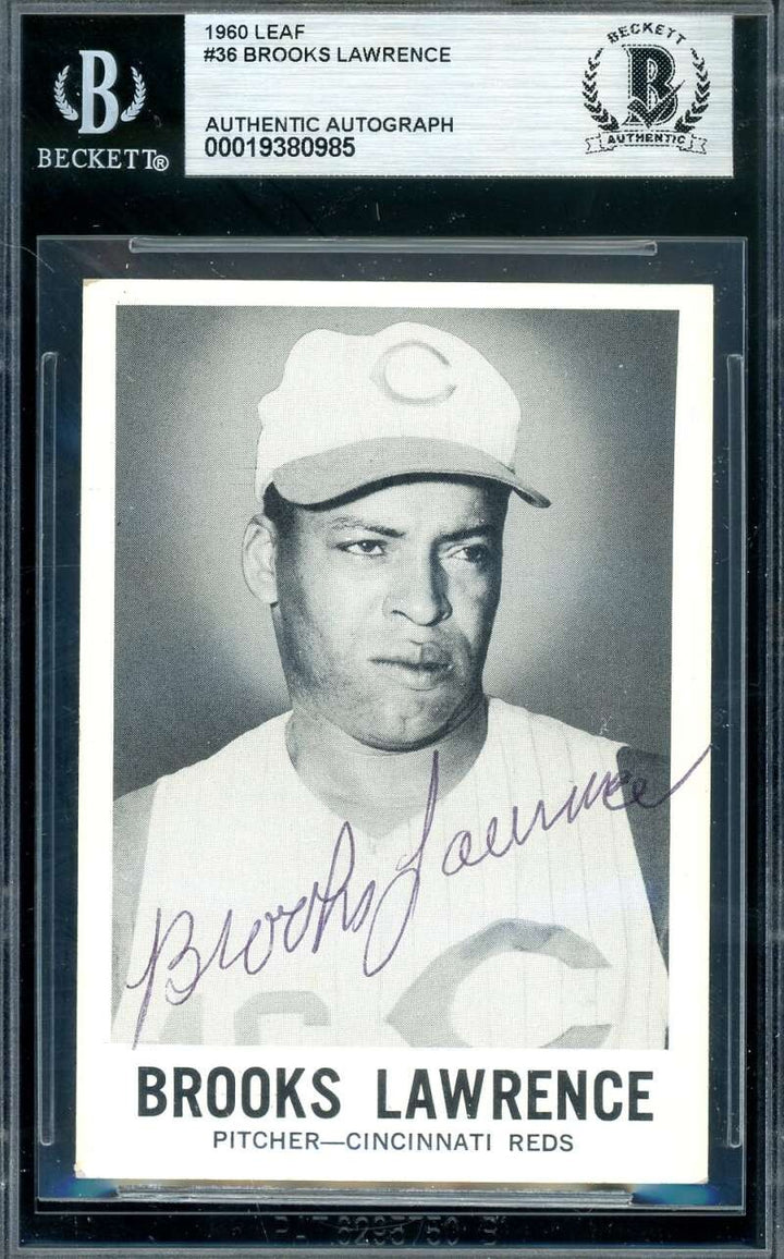 Brooks Lawrence Beckett BAS Signed 1960 Leaf Autograph
