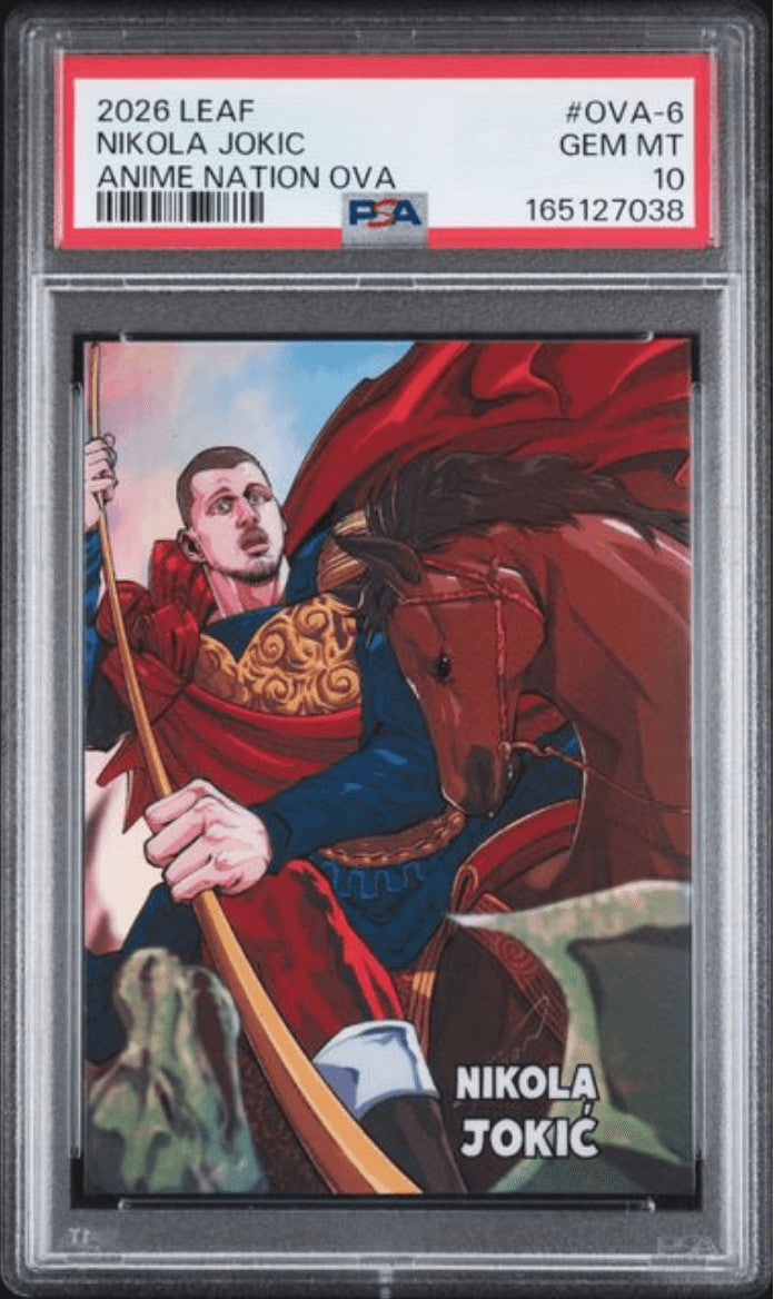 Graded 2026 Leaf Nikola Jokic #OVA6 Anime Nation OVA Basketball Card PSA 10