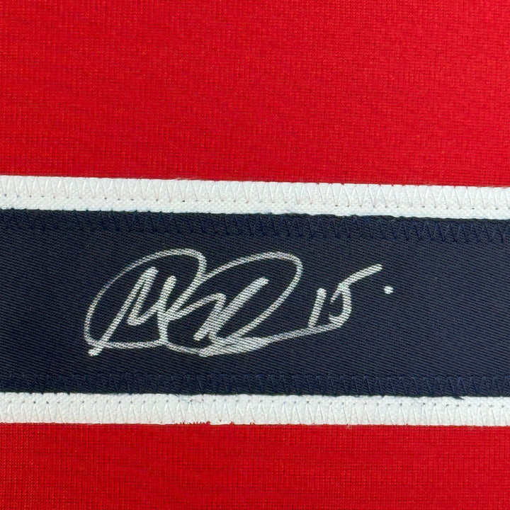Framed Autographed/Signed Megan Rapinoe 33x42 Red Soccer Team USA Jersey JSA COA