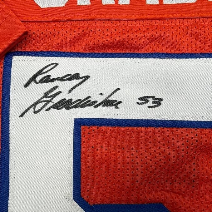 Framed Autographed Randy Gradishar 35x39 Denver Orange Football Jersey JSA COA