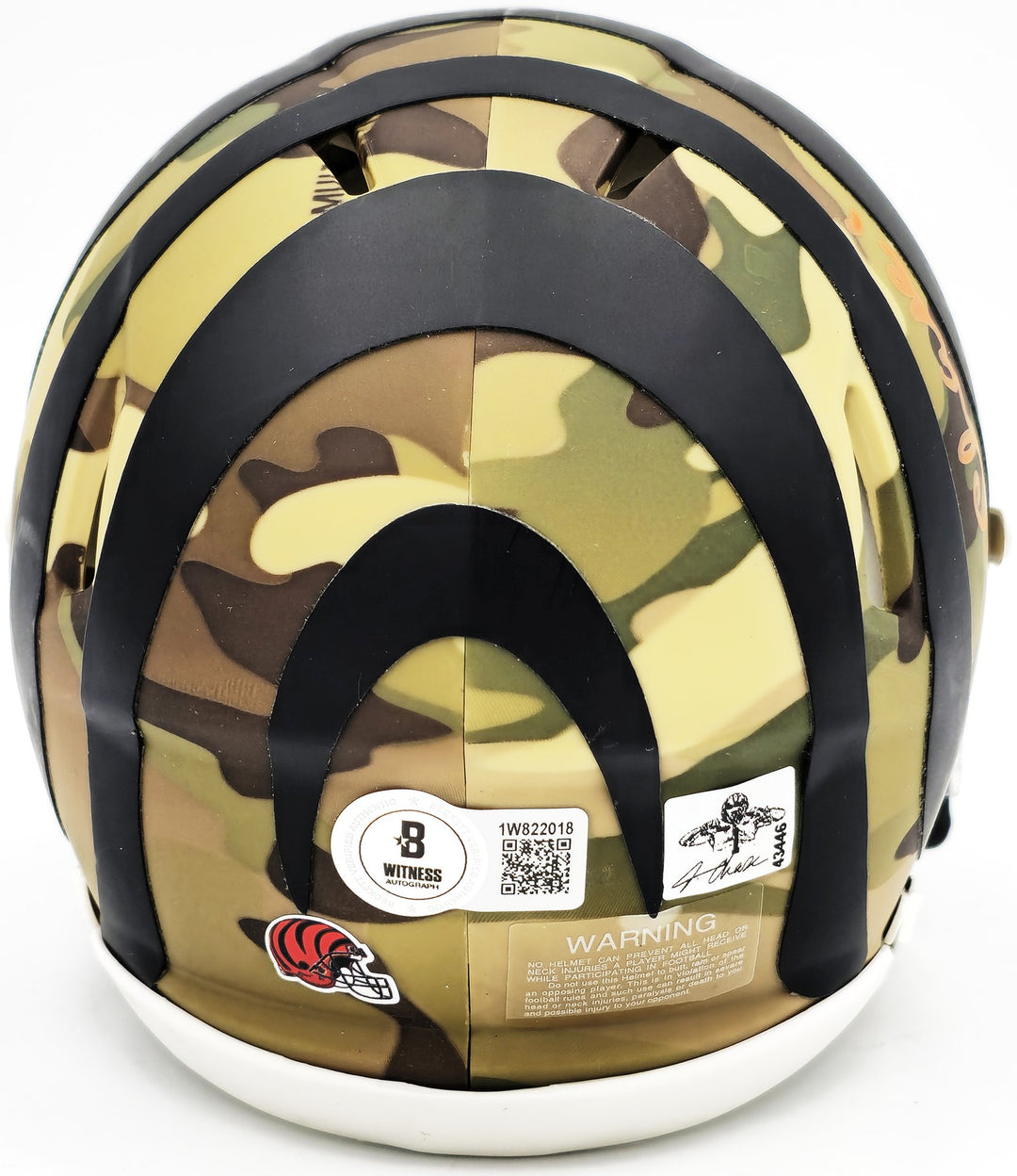 Ja'Marr Chase Signed Cincinnati Bengals Camo Speed Mini Helmet Beckett Wit