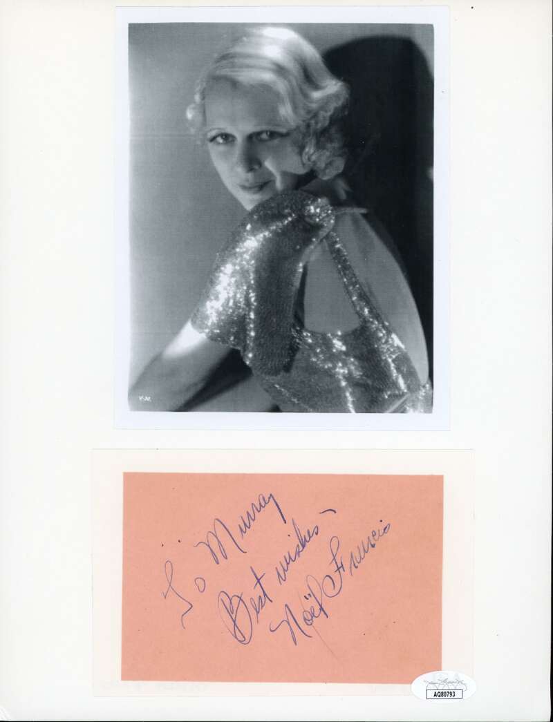 Noel Francis D.59 JSA Coa Signed Matted Vintage Album Page Autograph