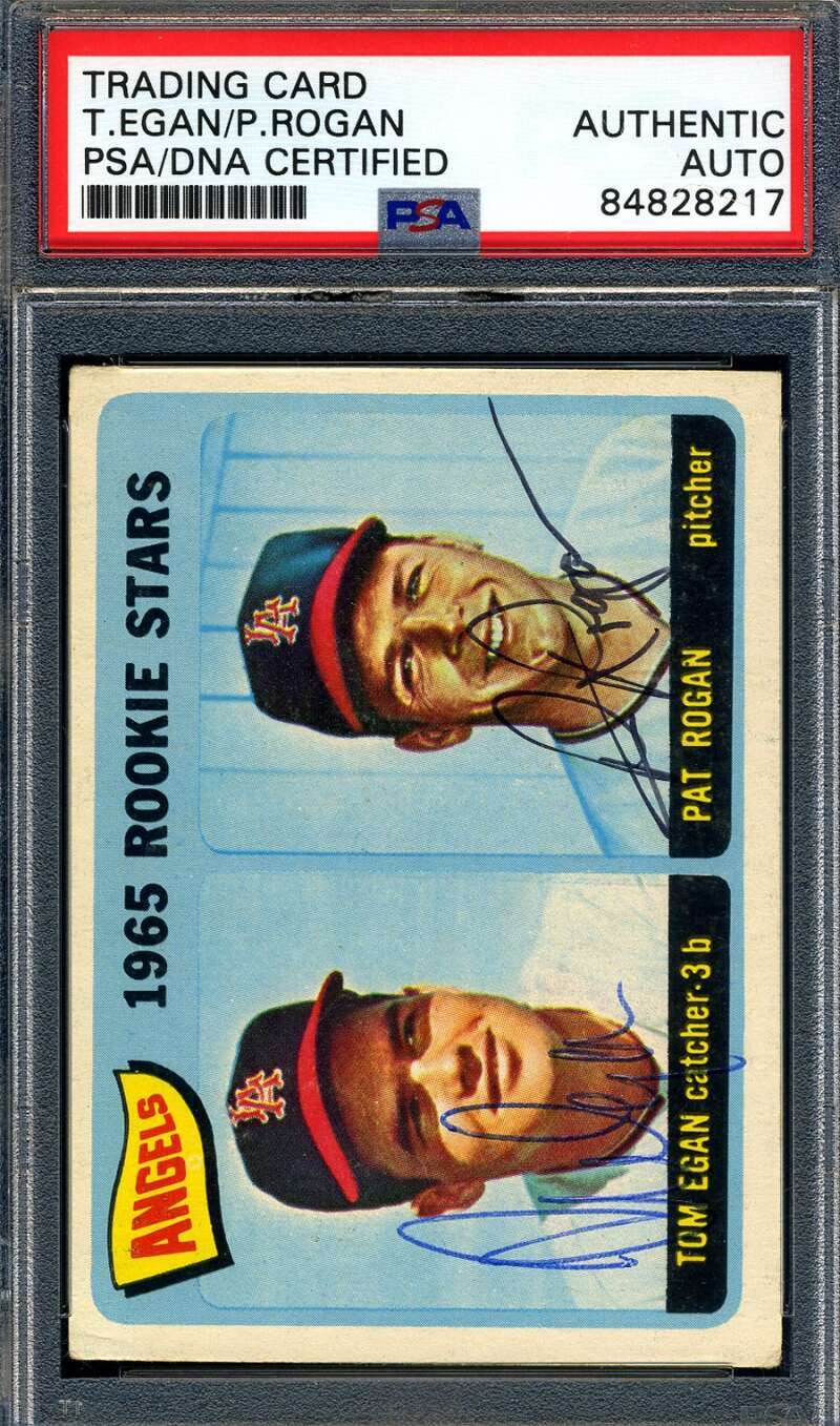 Tom Egan Pat Rogan PSA DNA Signed 1965 Topps Rookie Stars Autograph