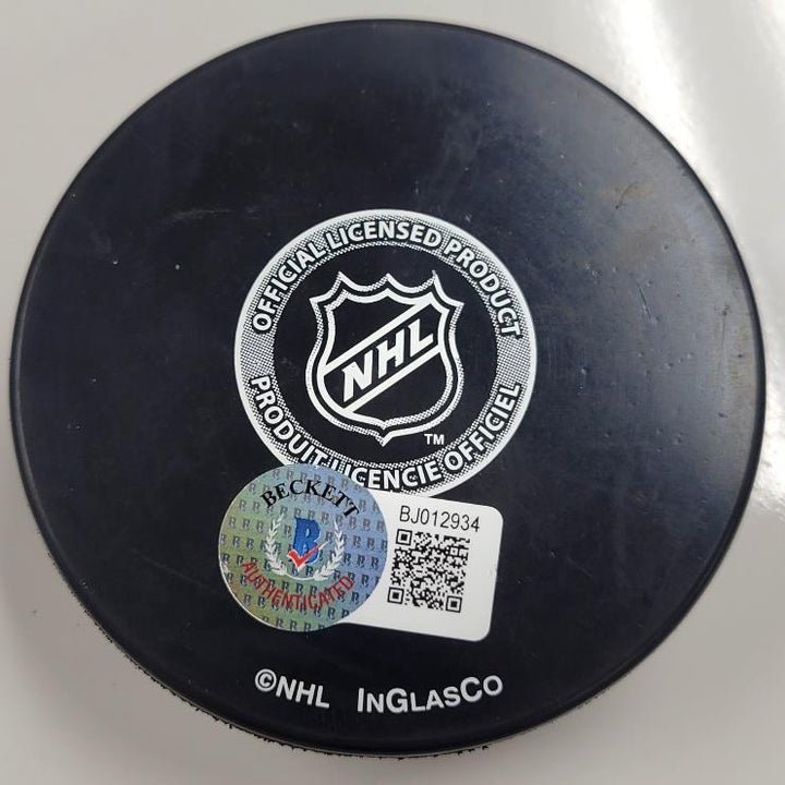 Brett Festerling autograph signed Anaheim Ducks Puck ~ Beckett BAS Holo