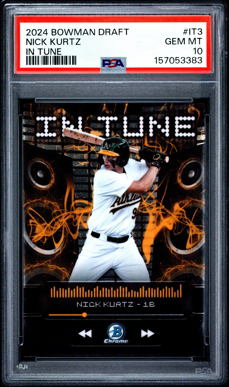 Graded 2024 Topps Bowman Draft Nick Kurtz #IT3 In Tune Rookie Card PSA 10