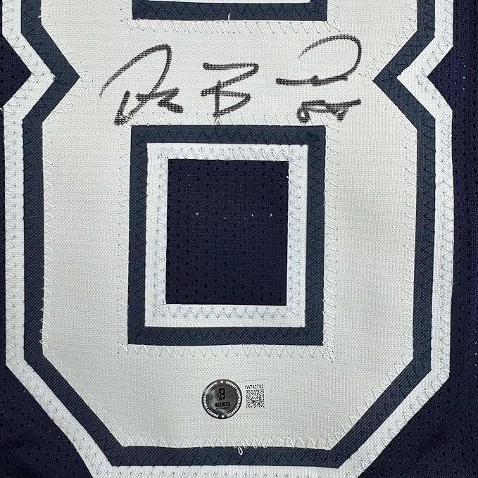 Framed Autographed/Signed Dez Bryant 35x39 Dallas Blue Jersey Beckett COA